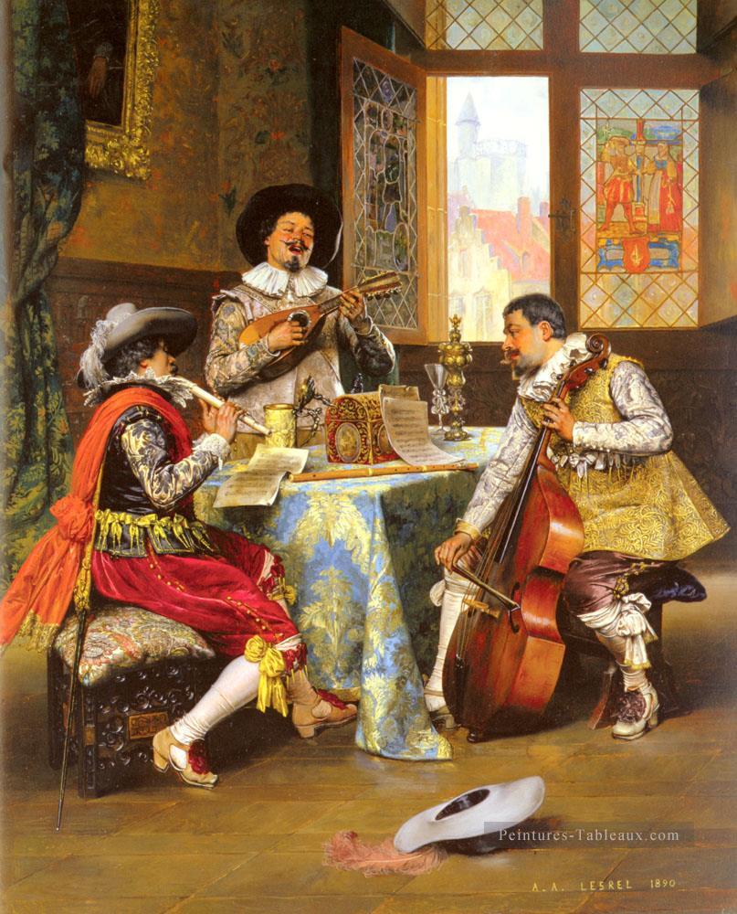 Le Trio musical académique Adolphe Alexandre Lesrel Peintures à l'huile